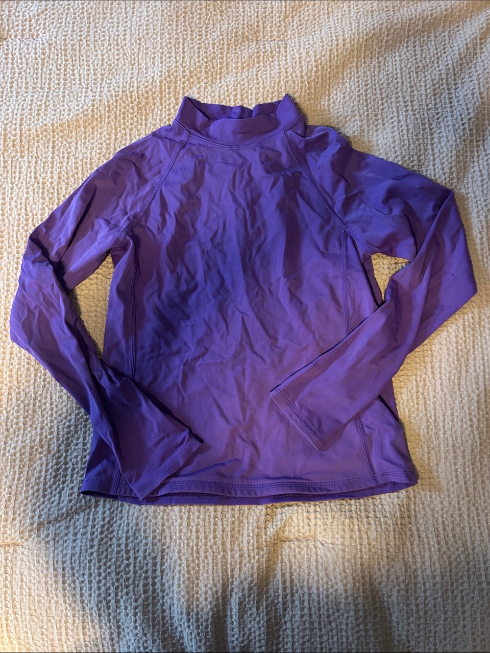 Lands' End Purple Mock-Neck Active Top